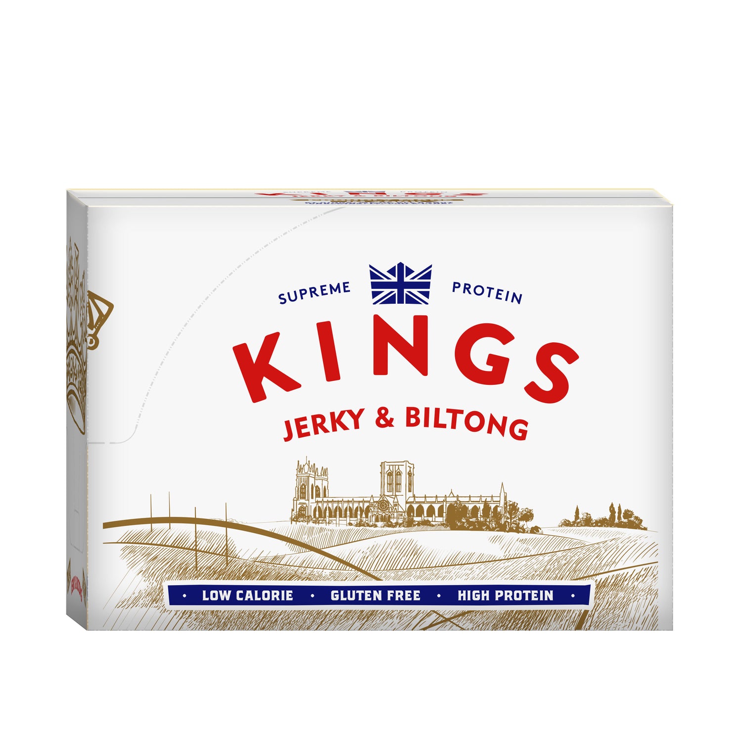 Kings Jerky & Biltong packaging on a white background
