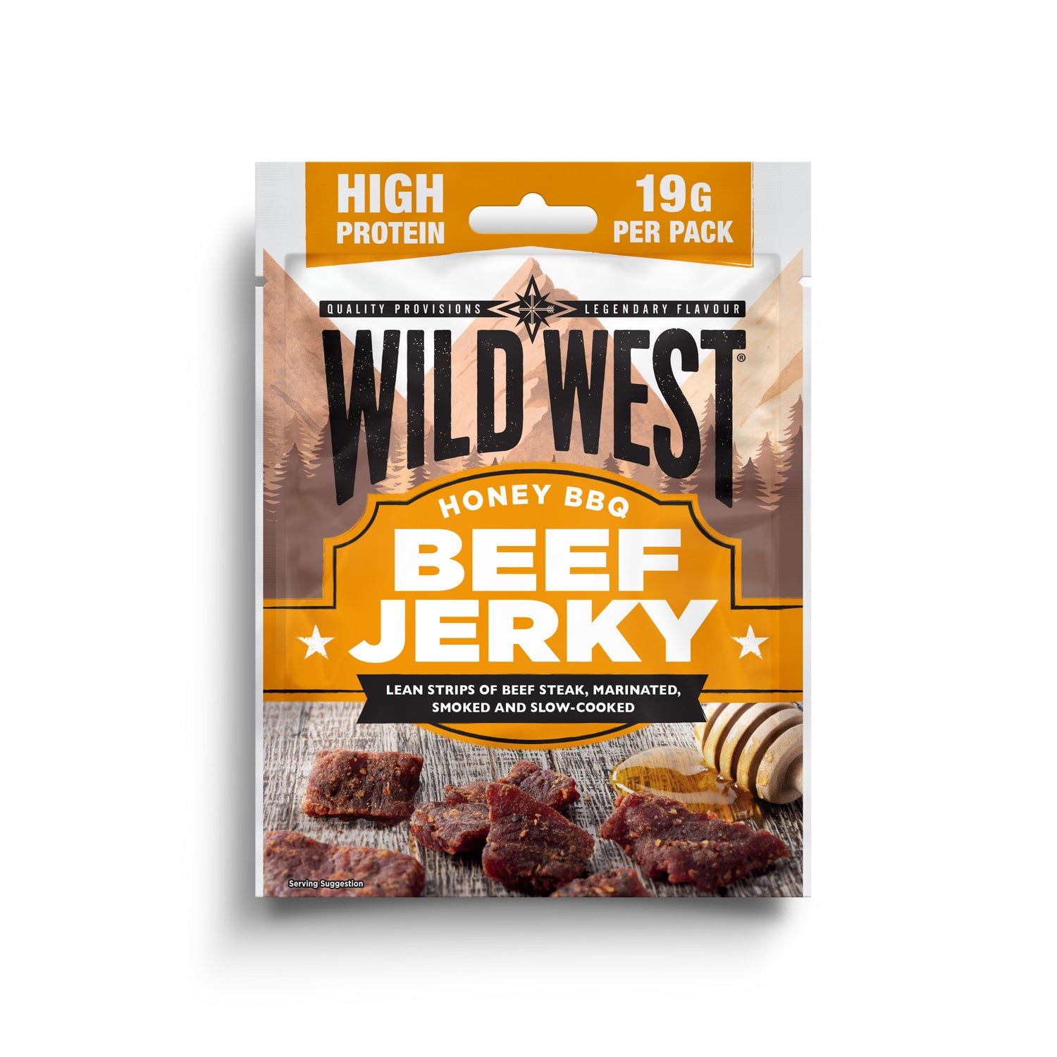 Packaged Honey BBQ beef jerky from Wild West