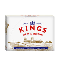 Kings Jerky & Biltong packaging on a white background