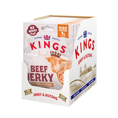 Kings Sweet BBQ Beef Jerky packaging on a white background
