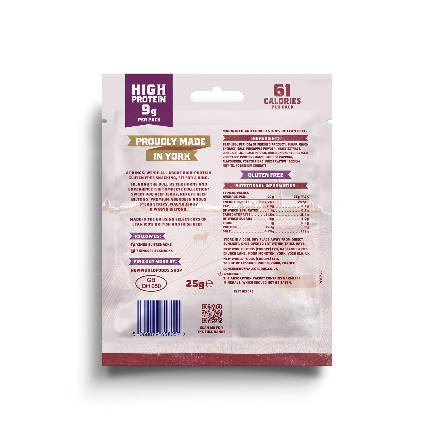 Kings Smokey BBQ Flavour Beef Jerky