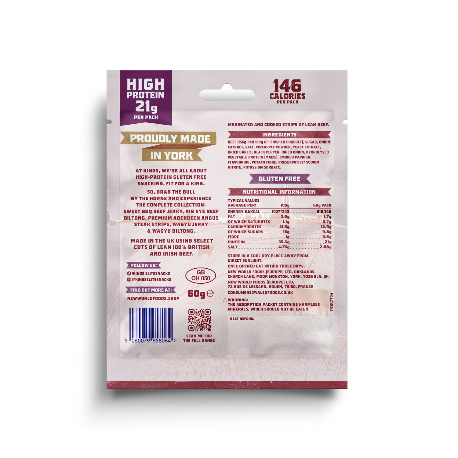 Kings Smokey BBQ Flavour Beef Jerky